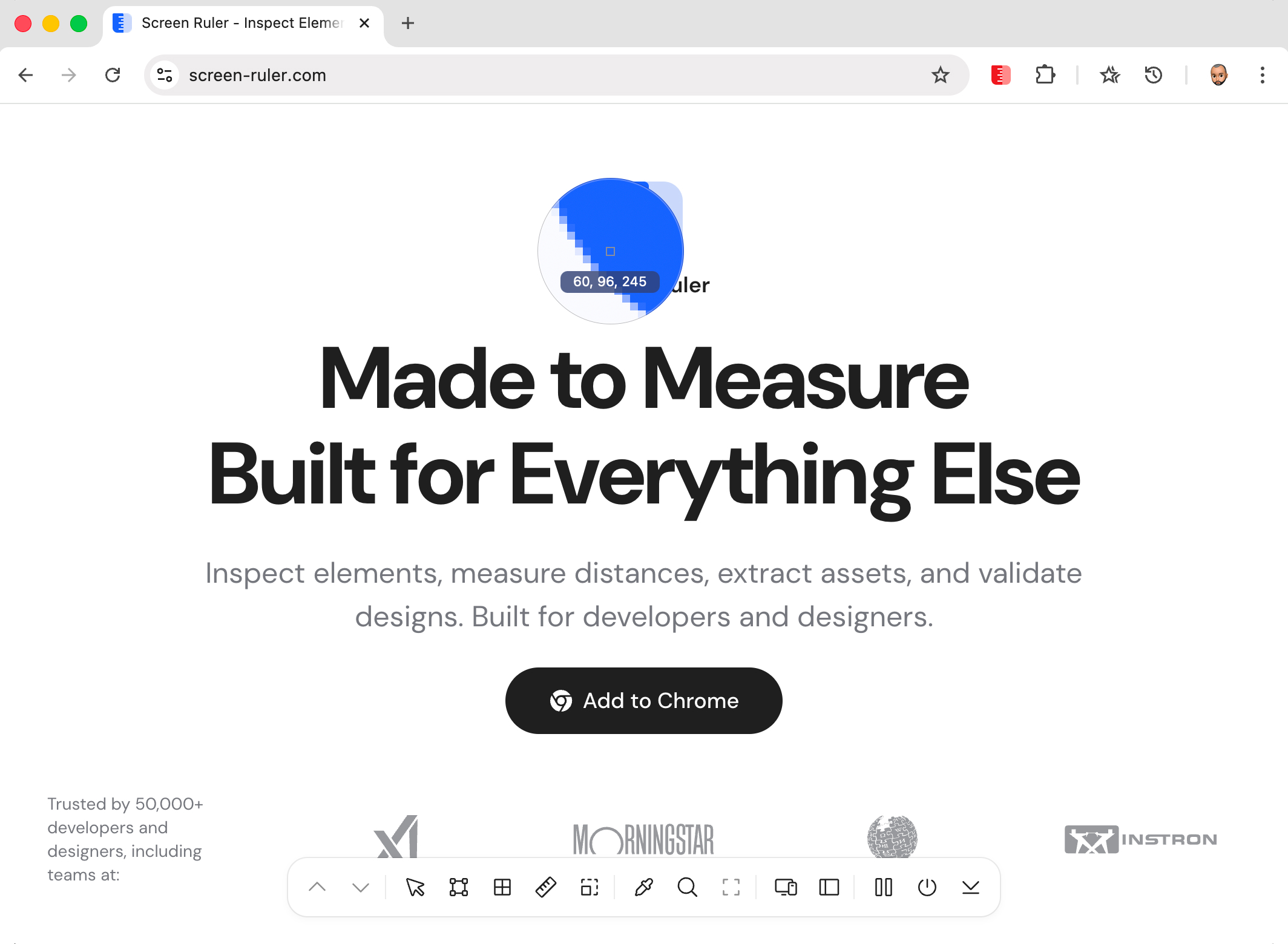Eyedropper sampling a colour from a webpage with a confirmation toast