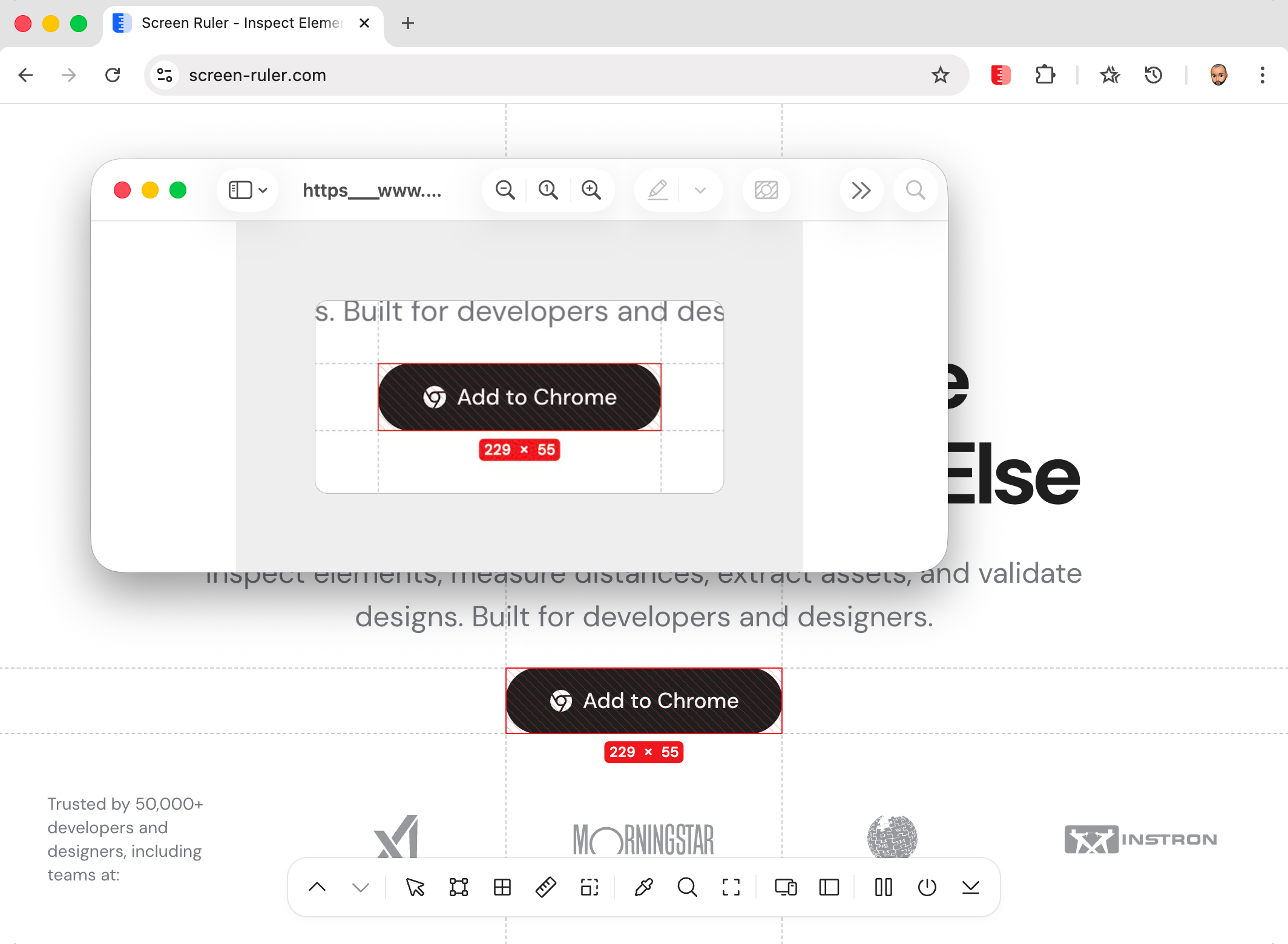 Cropped element screenshot example